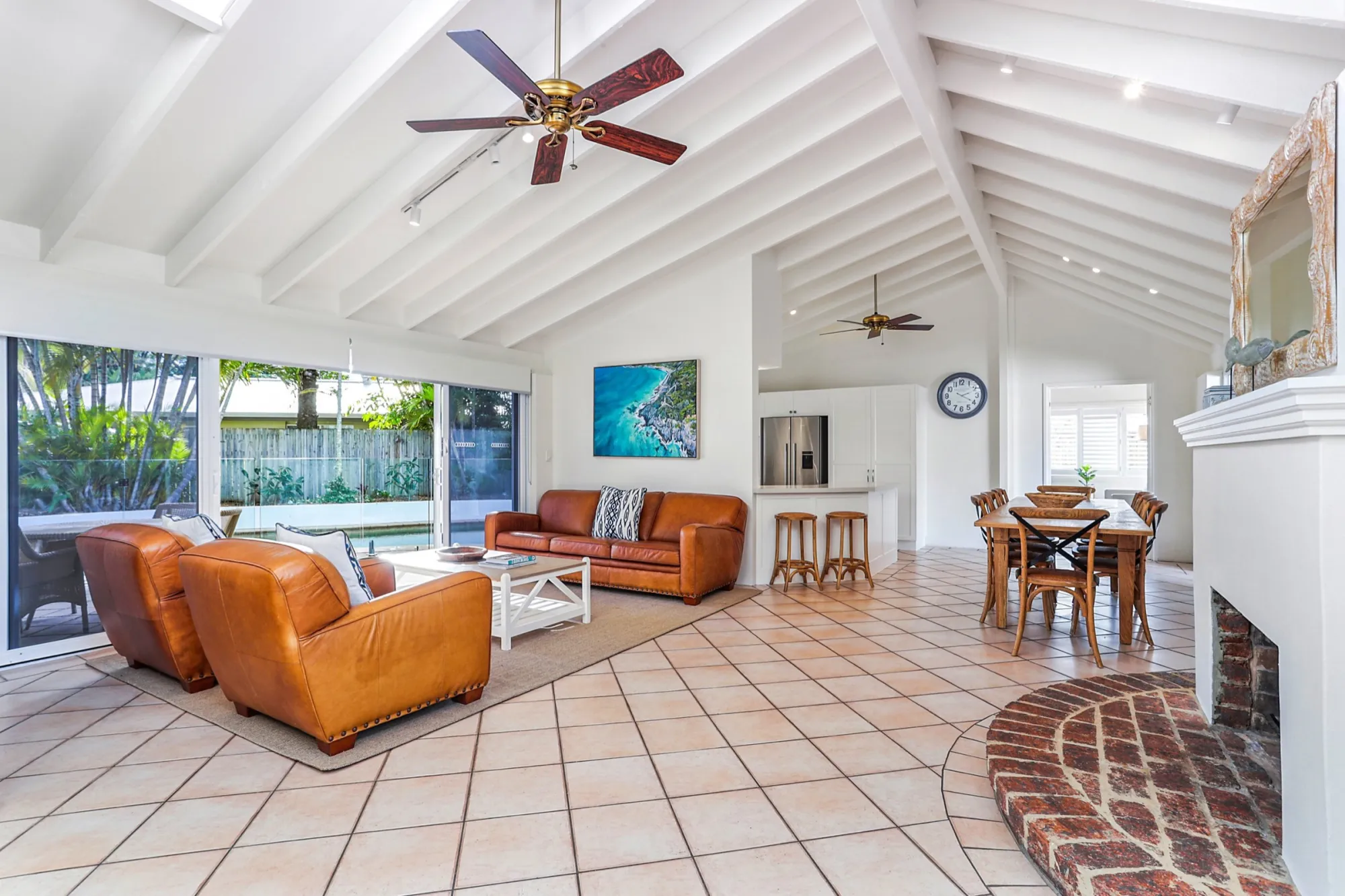 Open-plan living and dining space