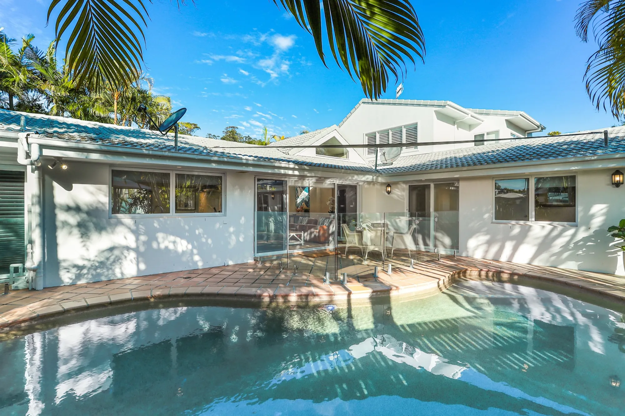 Family swimming pool and outdoor area